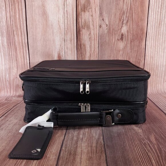 Vintage Samsonite Laptop Bag Black Nylon Leather Travel Bag - Picture 4 of 16